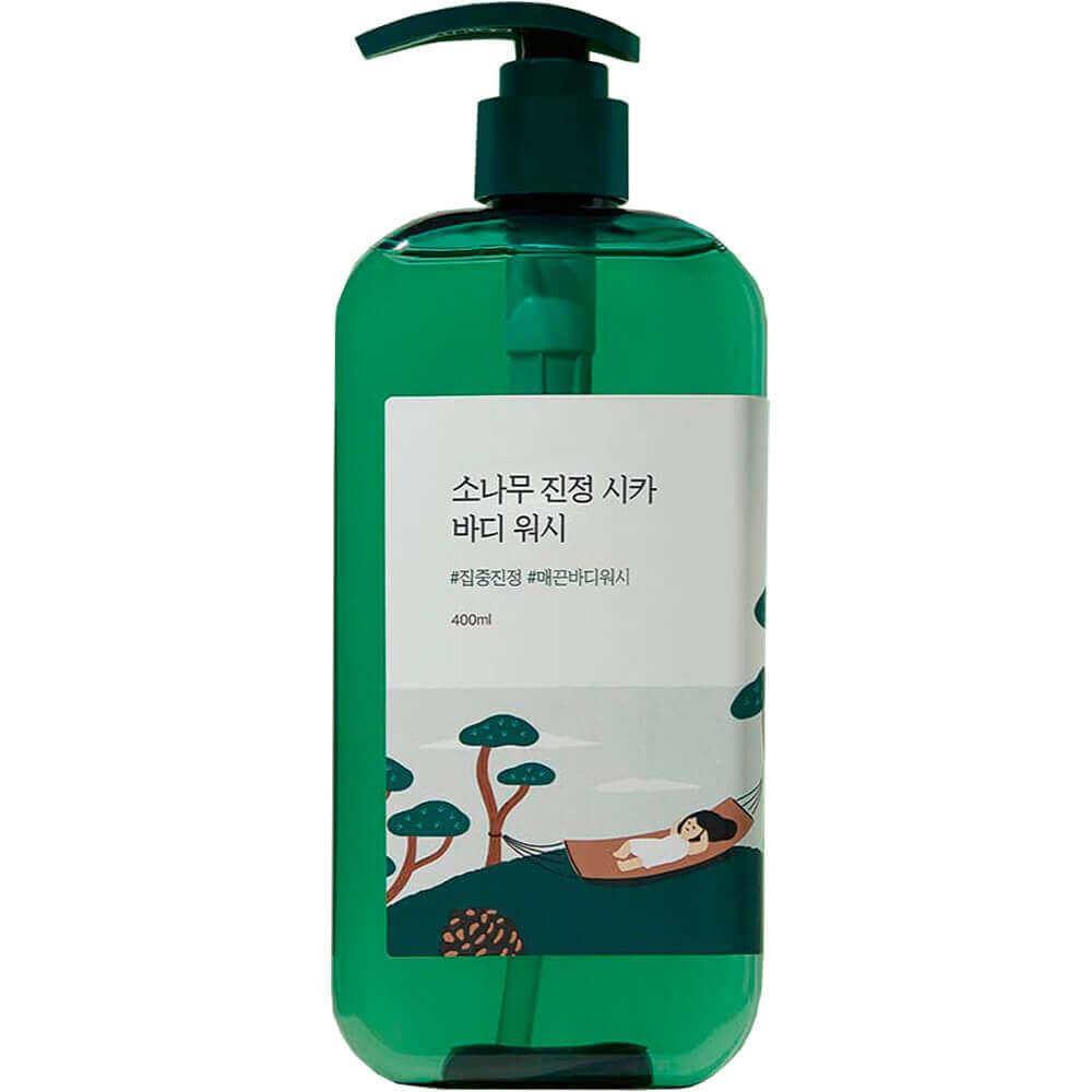 Успокаивающий гель для душа с экстрактами сосны и центеллы Round Lab Pine Calming Cica Body Wash, 400 мл